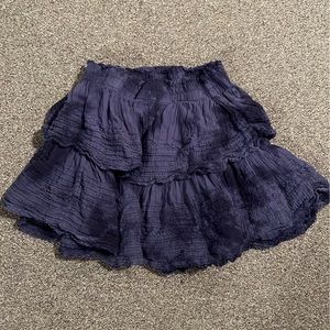 Blue Tie-Dye Aerie Ruffle Skirt